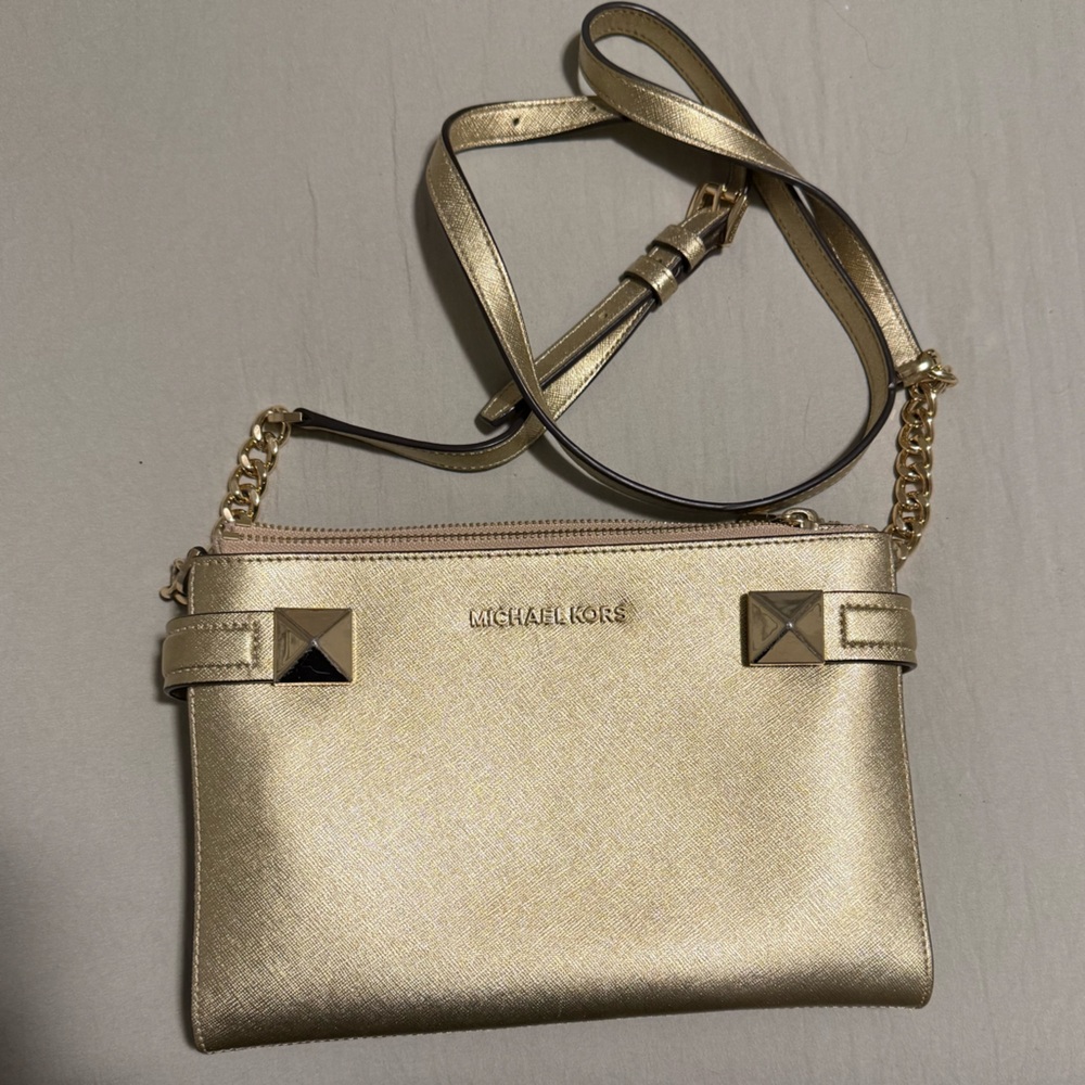 Michael Kors Metallic Gold Crossbody Bag